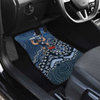 Personalized Carlton Blues Football Mascot Car Mats Aboriginal Dot Art Style Vibrant Indigenous Pattern Design