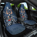 Personalized Carlton Blues Football Mascot Car Seat Cover Aboriginal Dot Art Style Vibrant Indigenous Pattern Design