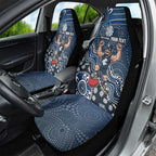 Personalized Carlton Blues Football Mascot Car Seat Cover Aboriginal Dot Art Style Vibrant Indigenous Pattern Design