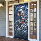 Personalized Carlton Blues Football Mascot Door Cover Aboriginal Dot Art Style Vibrant Indigenous Pattern Design