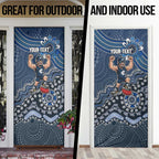 Personalized Carlton Blues Football Mascot Door Cover Aboriginal Dot Art Style Vibrant Indigenous Pattern Design