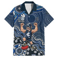Personalized Carlton Blues Football Mascot Family Matching Tank Maxi Dress and Hawaiian Shirt Aboriginal Dot Art Style Vibrant Indigenous Pattern Design