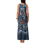 Personalized Carlton Blues Football Mascot Family Matching Tank Maxi Dress and Hawaiian Shirt Aboriginal Dot Art Style Vibrant Indigenous Pattern Design