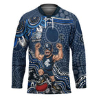 Personalized Carlton Blues Football Mascot Hockey Jersey Aboriginal Dot Art Style Vibrant Indigenous Pattern Design