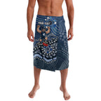 Personalized Carlton Blues Football Mascot Lavalava Aboriginal Dot Art Style Vibrant Indigenous Pattern Design