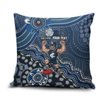 Personalized Carlton Blues Football Mascot Pillow Cover Aboriginal Dot Art Style Vibrant Indigenous Pattern Design