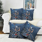 Personalized Carlton Blues Football Mascot Pillow Cover Aboriginal Dot Art Style Vibrant Indigenous Pattern Design