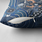 Personalized Carlton Blues Football Mascot Pillow Cover Aboriginal Dot Art Style Vibrant Indigenous Pattern Design