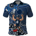 Personalized Carlton Blues Football Mascot Polo Shirt Aboriginal Dot Art Style Vibrant Indigenous Pattern Design