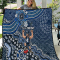 Personalized Carlton Blues Football Mascot Quilt Aboriginal Dot Art Style Vibrant Indigenous Pattern Design