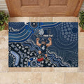 Personalized Carlton Blues Football Mascot Rubber Doormat Aboriginal Dot Art Style Vibrant Indigenous Pattern Design