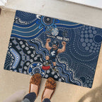 Personalized Carlton Blues Football Mascot Rubber Doormat Aboriginal Dot Art Style Vibrant Indigenous Pattern Design