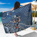 Personalized Carlton Blues Football Mascot Sarong Aboriginal Dot Art Style Vibrant Indigenous Pattern Design