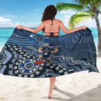 Personalized Carlton Blues Football Mascot Sarong Aboriginal Dot Art Style Vibrant Indigenous Pattern Design