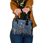 Personalized Carlton Blues Football Mascot Shoulder Handbag Aboriginal Dot Art Style Vibrant Indigenous Pattern Design