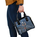 Personalized Carlton Blues Football Mascot Shoulder Handbag Aboriginal Dot Art Style Vibrant Indigenous Pattern Design