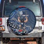 Personalized Carlton Blues Football Mascot Spare Tire Cover Aboriginal Dot Art Style Vibrant Indigenous Pattern Design