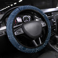 Carlton Blues Football Mascot Steering Wheel Cover Aboriginal Dot Art Style Vibrant Indigenous Pattern Design