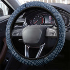 Carlton Blues Football Mascot Steering Wheel Cover Aboriginal Dot Art Style Vibrant Indigenous Pattern Design