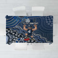 Personalized Carlton Blues Football Mascot Tablecloth Aboriginal Dot Art Style Vibrant Indigenous Pattern Design