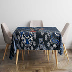 Personalized Carlton Blues Football Mascot Tablecloth Aboriginal Dot Art Style Vibrant Indigenous Pattern Design
