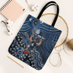 Personalized Carlton Blues Football Mascot Tote Bag Aboriginal Dot Art Style Vibrant Indigenous Pattern Design