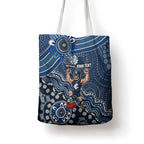 Personalized Carlton Blues Football Mascot Tote Bag Aboriginal Dot Art Style Vibrant Indigenous Pattern Design