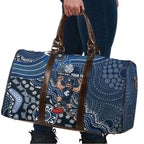 Personalized Carlton Blues Football Mascot Travel Bag Aboriginal Dot Art Style Vibrant Indigenous Pattern Design