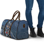 Personalized Carlton Blues Football Mascot Travel Bag Aboriginal Dot Art Style Vibrant Indigenous Pattern Design