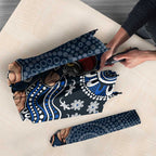 Personalized Carlton Blues Football Mascot Umbrella Aboriginal Dot Art Style Vibrant Indigenous Pattern Design