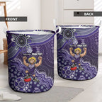 Personalized Freo Football Mascot Laundry Basket Aboriginal Dot Art Style Vibrant Indigenous Pattern Design
