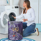 Personalized Freo Football Mascot Laundry Basket Aboriginal Dot Art Style Vibrant Indigenous Pattern Design