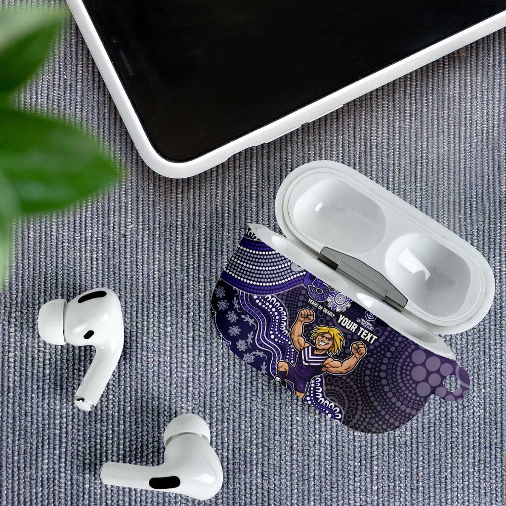 Personalized Freo Football Mascot AirPods Case Aboriginal Dot Art Style Vibrant Indigenous Pattern Design