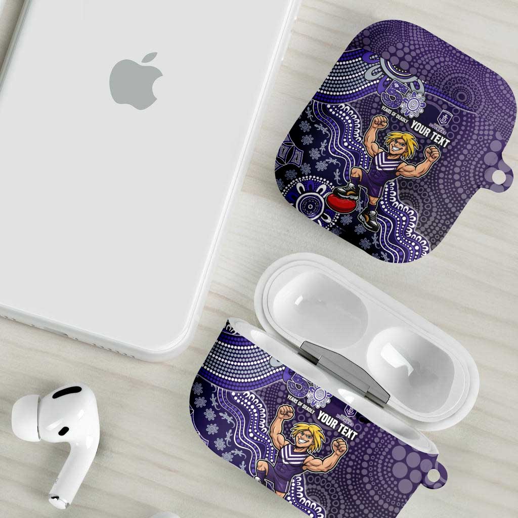 Personalized Freo Football Mascot AirPods Case Aboriginal Dot Art Style Vibrant Indigenous Pattern Design