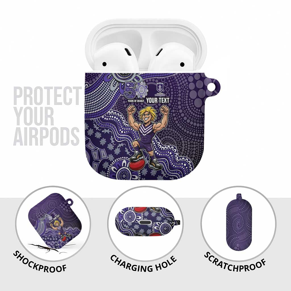 Personalized Freo Football Mascot AirPods Case Aboriginal Dot Art Style Vibrant Indigenous Pattern Design