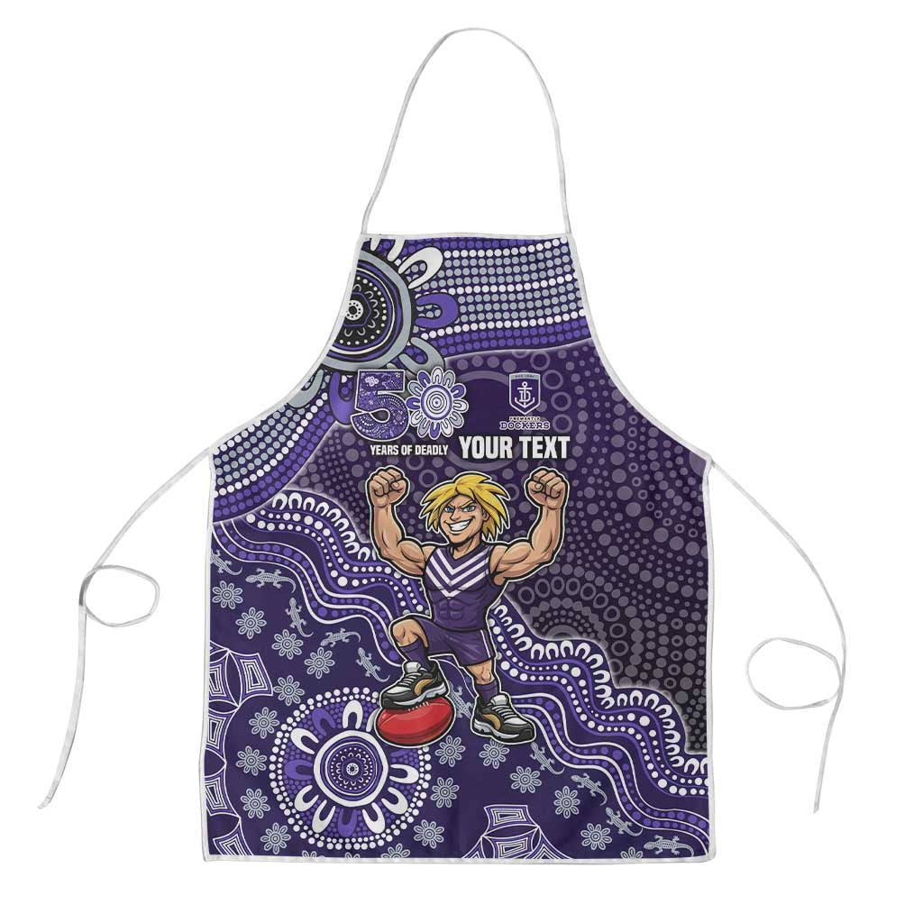 Personalized Freo Football Mascot Apron Aboriginal Dot Art Style Vibrant Indigenous Pattern Design