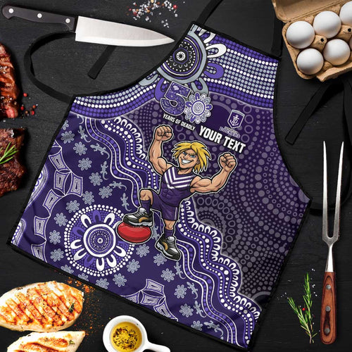 Personalized Freo Football Mascot Apron Aboriginal Dot Art Style Vibrant Indigenous Pattern Design