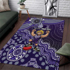 Personalized Freo Football Mascot Area Rug Aboriginal Dot Art Style Vibrant Indigenous Pattern Design
