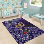 Personalized Freo Football Mascot Area Rug Aboriginal Dot Art Style Vibrant Indigenous Pattern Design