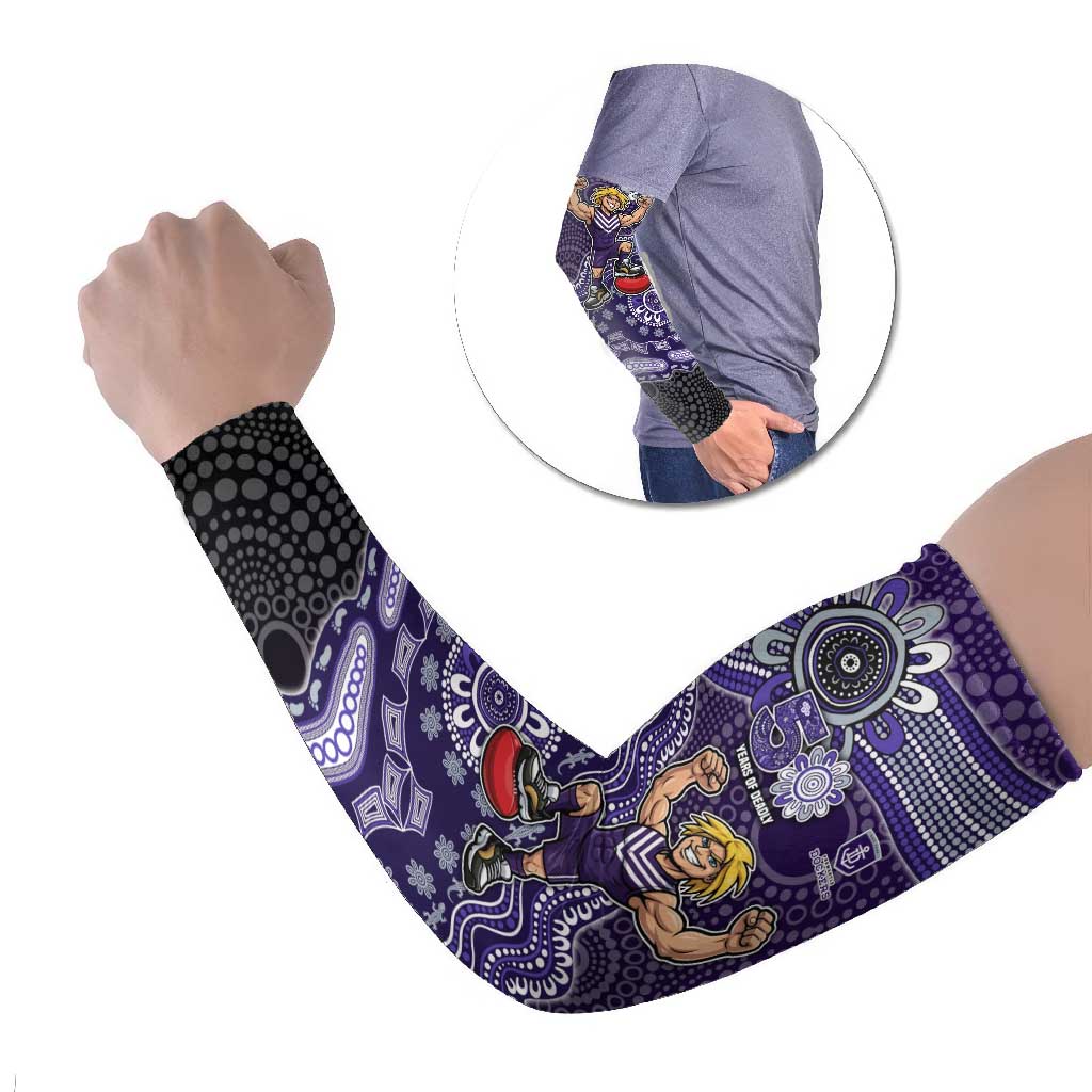 Personalized Freo Football Mascot Arm Sleeves Aboriginal Dot Art Style Vibrant Indigenous Pattern Design