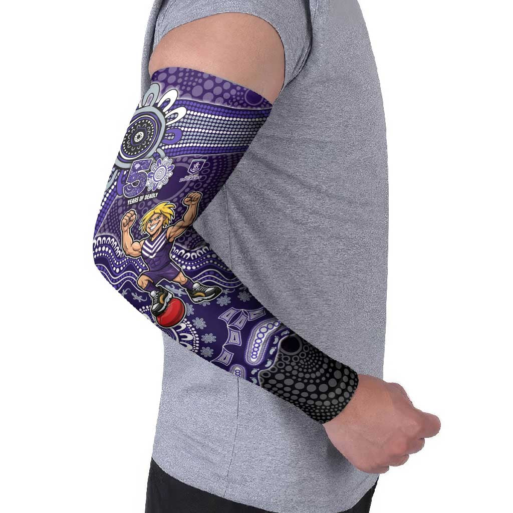 Personalized Freo Football Mascot Arm Sleeves Aboriginal Dot Art Style Vibrant Indigenous Pattern Design