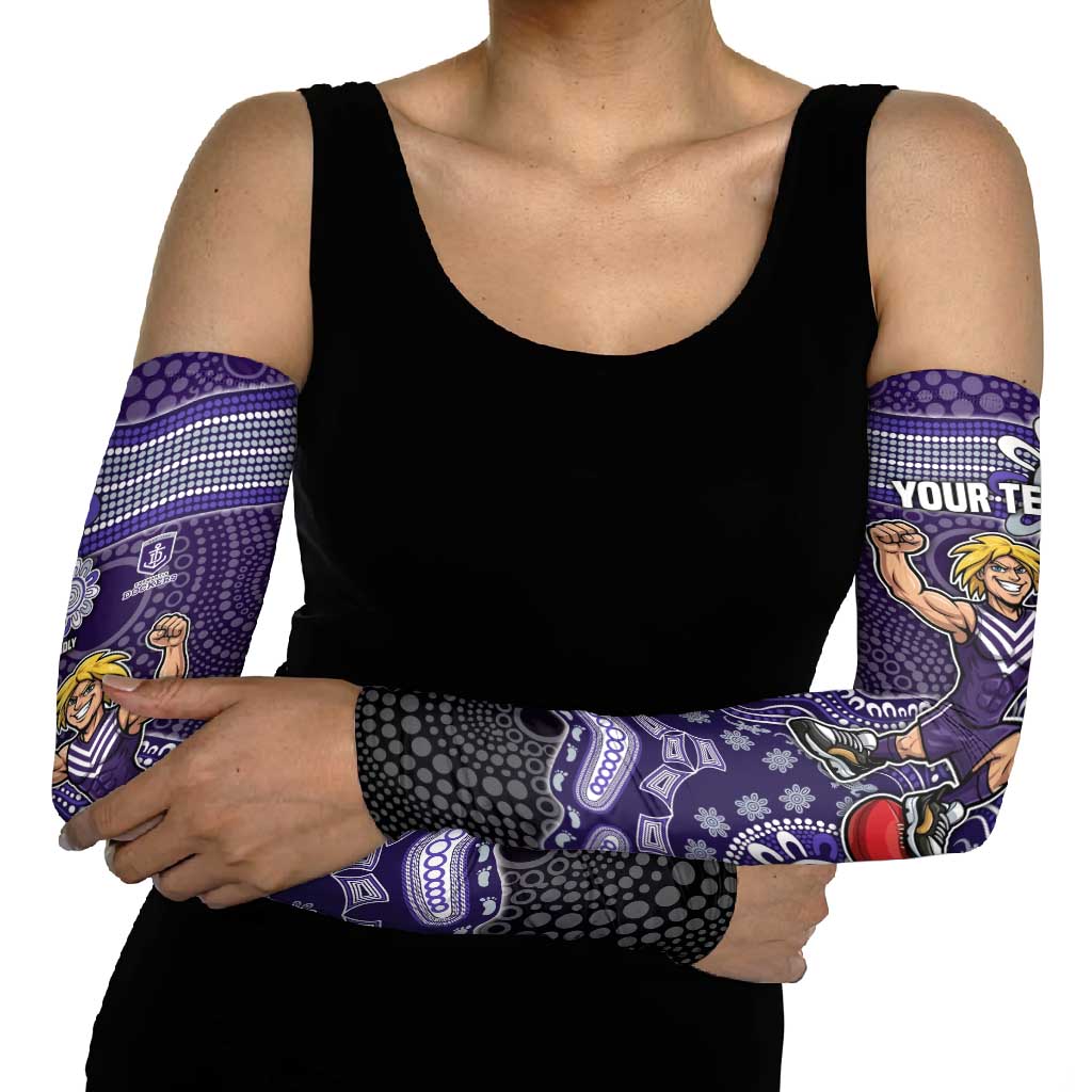 Personalized Freo Football Mascot Arm Sleeves Aboriginal Dot Art Style Vibrant Indigenous Pattern Design