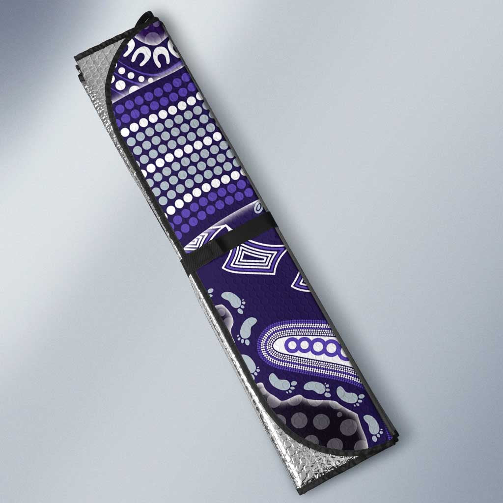 Personalized Freo Football Mascot Auto Sun Shade Aboriginal Dot Art Style Vibrant Indigenous Pattern Design