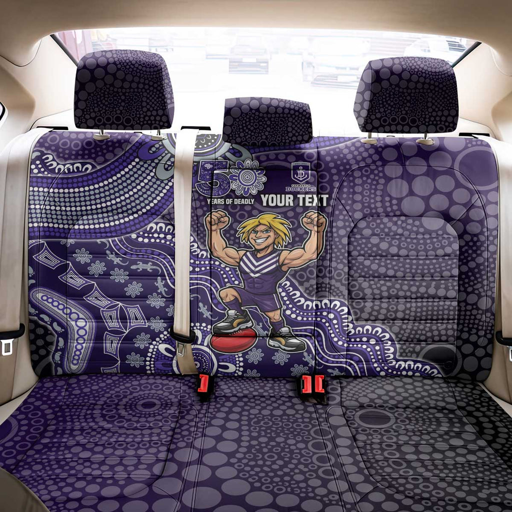 Personalized Freo Football Mascot Back Car Seat Cover Aboriginal Dot Art Style Vibrant Indigenous Pattern Design