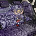 Personalized Freo Football Mascot Back Car Seat Cover Aboriginal Dot Art Style Vibrant Indigenous Pattern Design