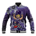 Personalized Freo Football Mascot Baseball Jacket Aboriginal Dot Art Style Vibrant Indigenous Pattern Design