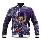 Personalized Freo Football Mascot Baseball Jacket Aboriginal Dot Art Style Vibrant Indigenous Pattern Design