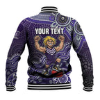 Personalized Freo Football Mascot Baseball Jacket Aboriginal Dot Art Style Vibrant Indigenous Pattern Design