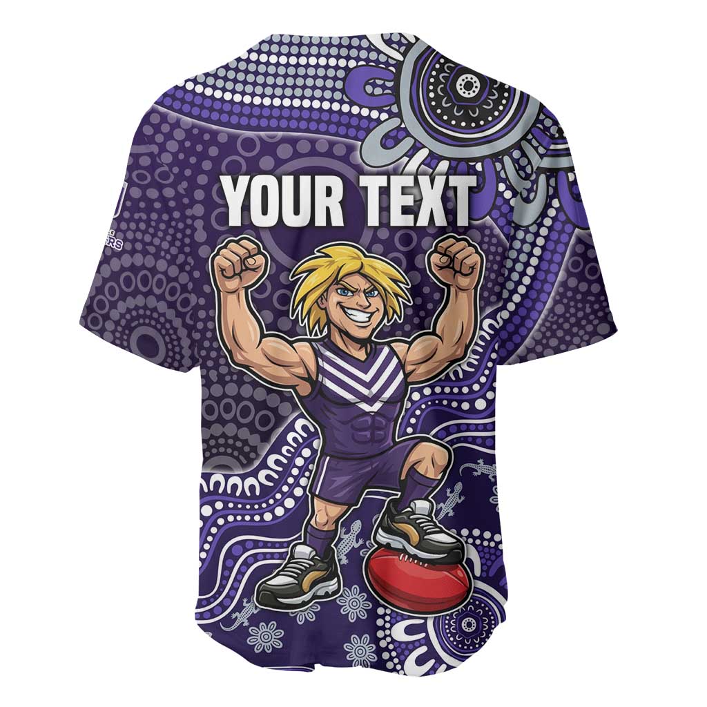 Personalized Freo Football Mascot Baseball Jersey Aboriginal Dot Art Style Vibrant Indigenous Pattern Design