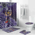Personalized Freo Football Mascot Bathroom Set Aboriginal Dot Art Style Vibrant Indigenous Pattern Design